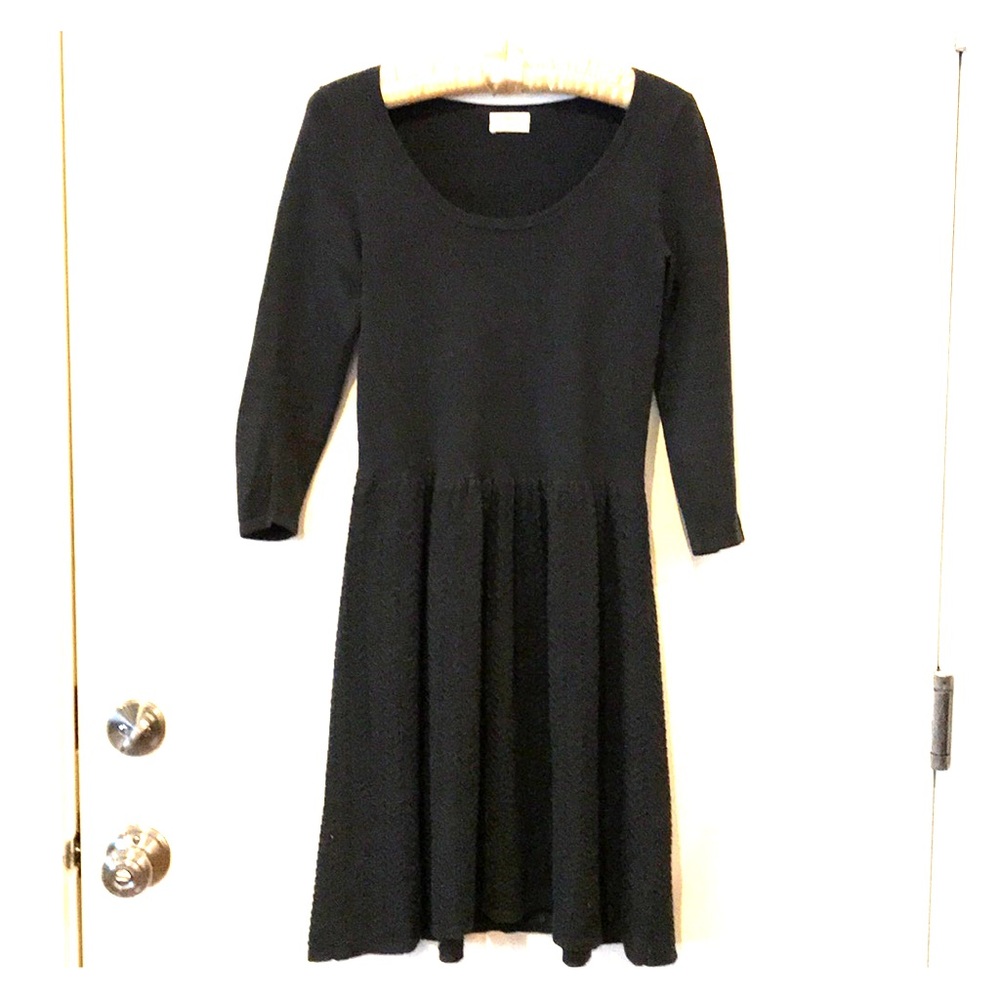Madewell dark gray fit and flare sweater dress